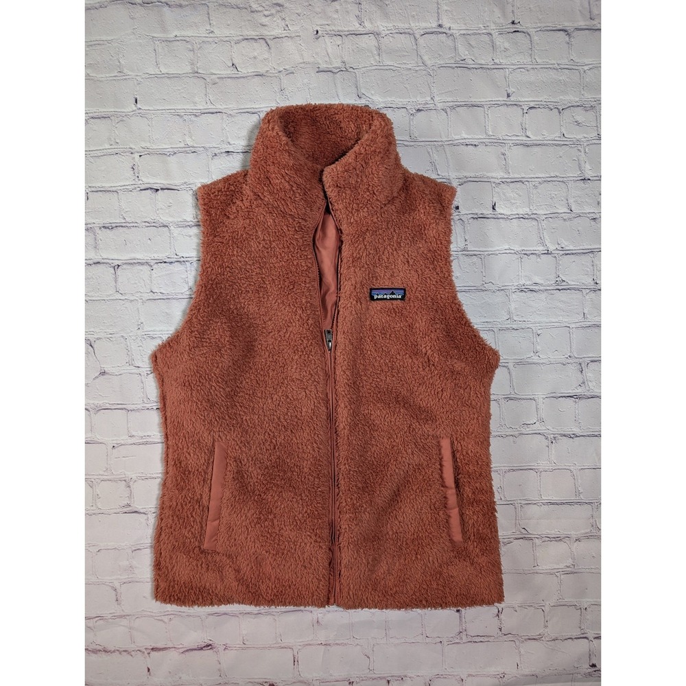 Patagonia 25216 Los Gatos Fleece Vest Womens M Polyester Rose Pink Full Zip